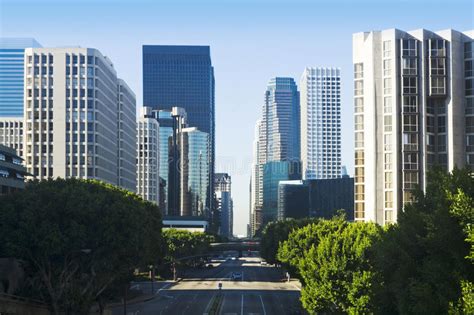 Los Angeles City Street Scene Stock Photo Image Of Office Boulevard