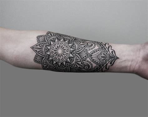Dotwork Linework Bongo Style Forearm Tattoo By Obi Tattoos