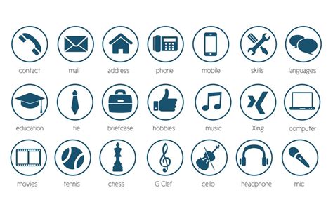 20 Modern Icons For Personal Cv Resume Concours Icône Ou Bouton