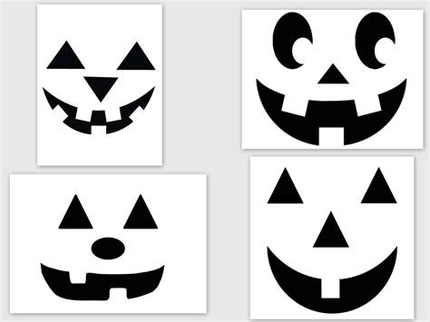 4 - Pumpkin Faces SVG, PDF, PNG, Studio3 Files - Custom Designs