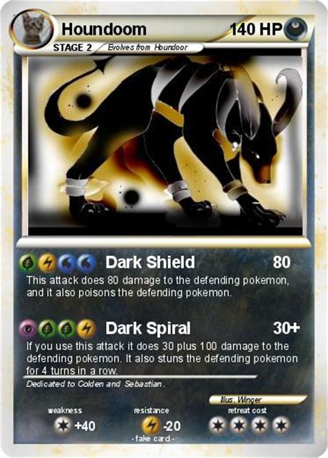 Its fearsome fiery breath turns its opponents to ash. Pokémon Houndoom 112 112 - Dark Shield - My Pokemon Card