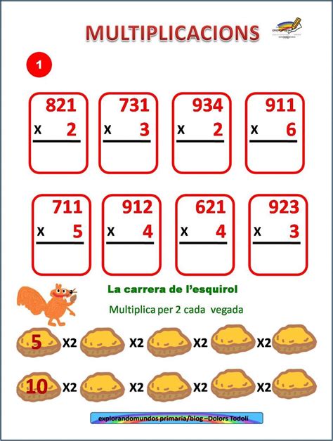 Multiplicacions Ficha Interactiva Multiplication Worksheets Education