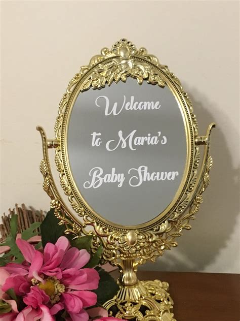 Mirror With Decal Inscriptionwelcome To Baby Shower Mirror Etsy