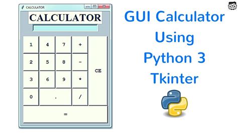 Gui Calculator Using Python 3 Tkinter Youtube