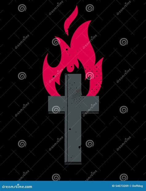 Burning Cross Stock Vector Illustration Of Bible Fire 54073209