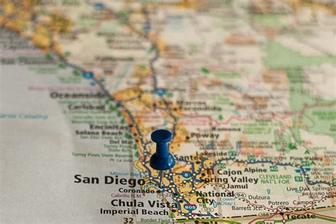 San Diego California Pinpoint On A Map Picxclicx Free Stock Photos