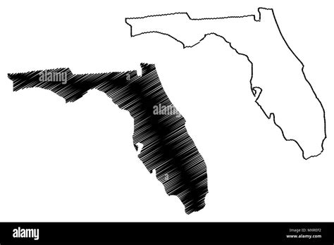 Florida Map Vector Illustration Scribble Sketch Florida Map Stock