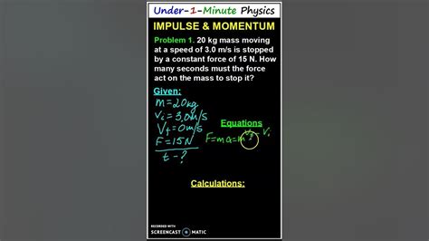 How To Solve Problems On Impulse And Momentum 1 Fast And Easy With Under