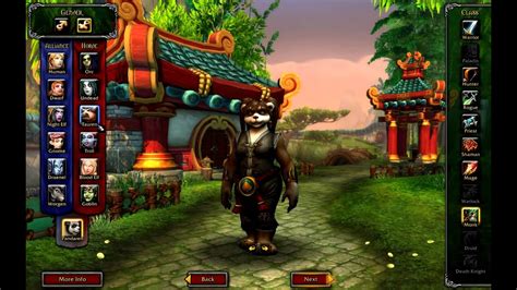World Of Warcraft Mists Of Pandaria New Character Creation Screen