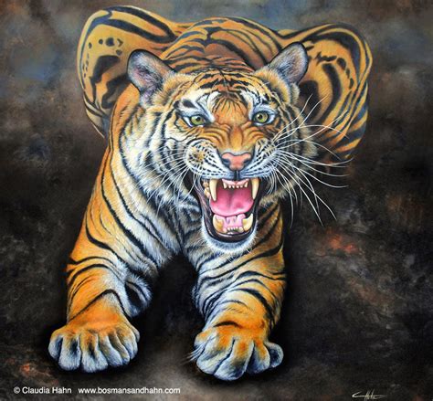 Large Square PRINT Don T Come Any Closer Tiger Etsy Tiger