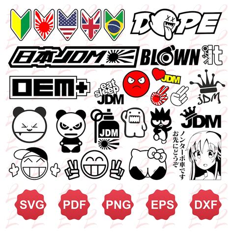 Jdm Car Sticker Cricut Svg Bundle Layered Car Stickers Vinly Cut Sticker Jdm Populer Sticker