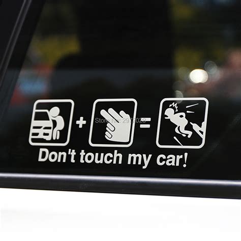 10 x humor car styling don t touch my car reflective auto decal cartoon car stickers car whole