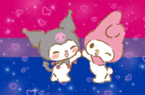 Bi Pride Kuromi My Melody In 2022 Bi Pride Sanrio Wallpaper Anime