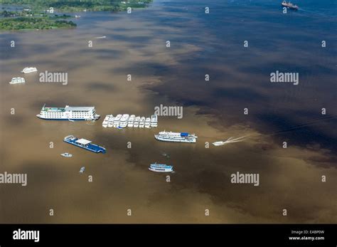 Manaus Brazil Meeting Of The Waters Of The Solimoes Amazon And