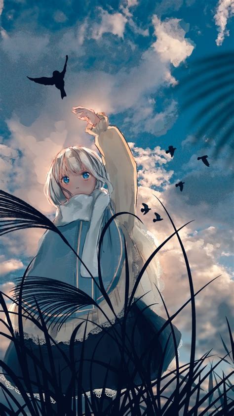 Download 640x1136 Cute Anime Girl Plants Anime Landscape