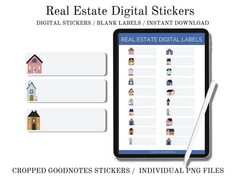 Real Estate Stickers Digital Stickers Label Stickers Instant