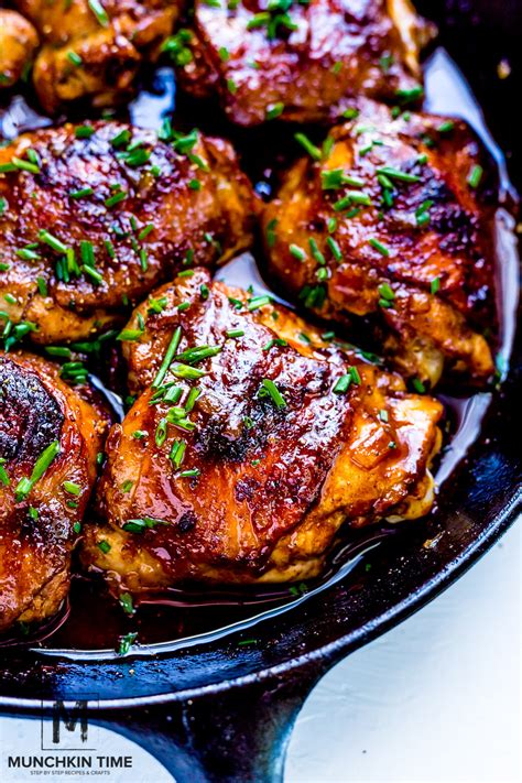 Our best chicken thigh recipes. BBQ Baked Chicken Thighs Recipe - Munchkin Time