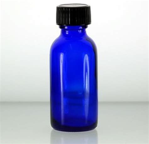1 Oz 30 Ml Cobalt Blue Boston Round Glass Bottle Wcaps True Essence