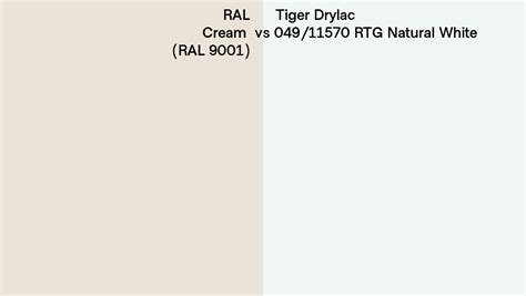 RAL Cream RAL 9001 Vs Tiger Drylac 049 11570 RTG Natural White Side