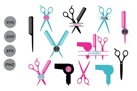 Hairdresser Svg Cut Files Hairstylist Svg Hairdresser Monogram Svg Hairdresser Scissors Svg