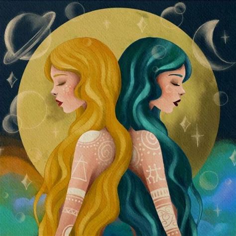 The Gemini Twins Gemini Art Zodiac Art Star Sign Art