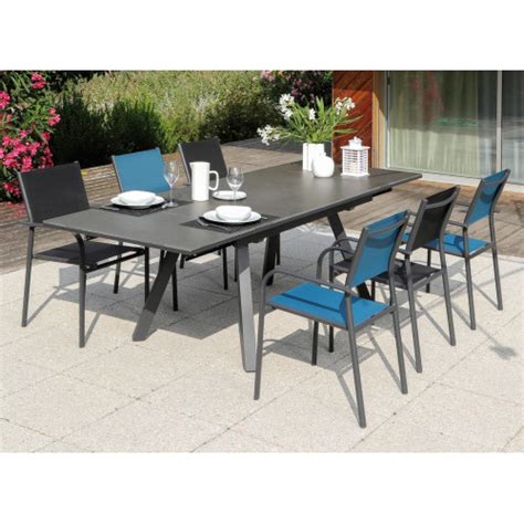 PROLOISIRS Table de jardin Agra, plateau Kedra® alu/ceram - graphit...