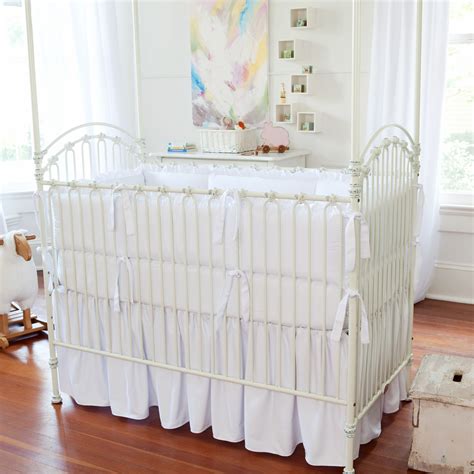 Check out these green crib bedding sets that we have found for your new little baby boy! Solid White Crib Skirt Gathered | White crib bedding, Baby ...