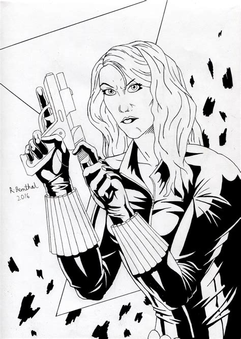 Black Widow Lineart May 2016 By Bobalob93 On Deviantart