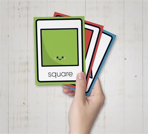 Shape Flashcards Printable Geometric Shapes Preschool Learning Cards