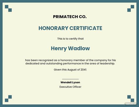 An honorary doctorate is a recognition granted by the university to recipients without completion of degree requirements. 14+ FREE Honorary Certificate Templates Customize & Download | Template.net