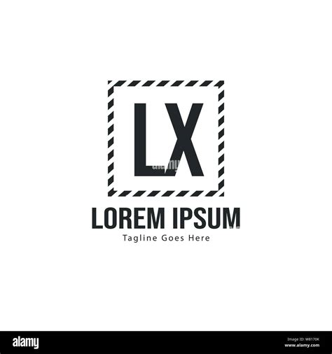 Initial Lx Logo Template With Modern Frame Minimalist Lx Letter Logo