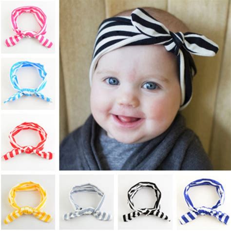 Kids Girl Knot Headband Stretch Hair Band Striped Headbands Children
