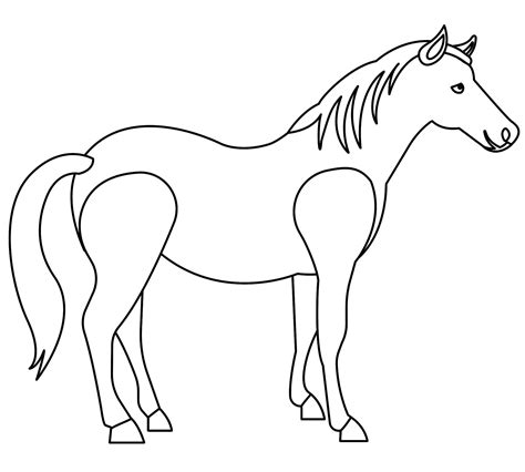 Большая лошадь — раскраска для детей Распечатать бесплатно
