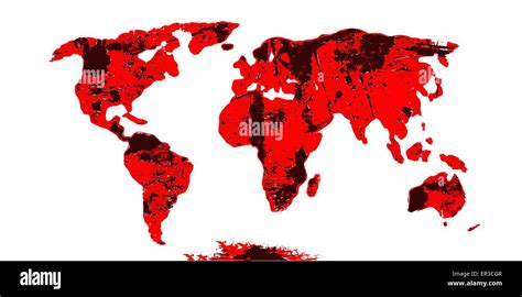 Vector Mapa Del Mundo Continentes En Estilo Grunge Imagen Vector De