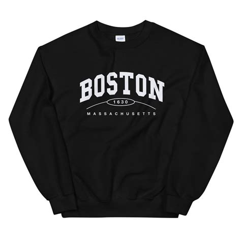 Boston Sweatshirt Boston Varsity Crewneck Boston Sweatshirt Etsy