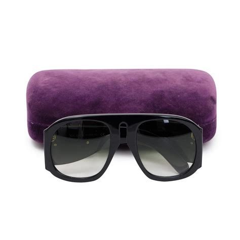 gucci gg0152s black oversized aviator sunglasses w case oliver jewellery