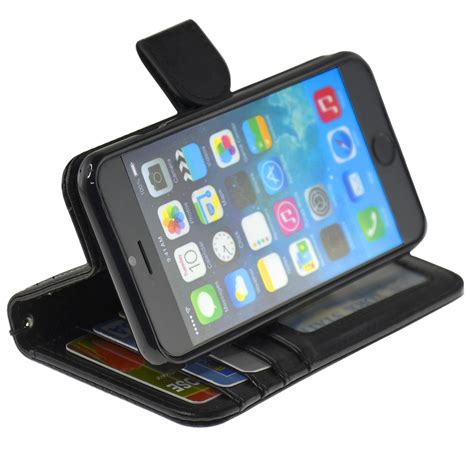 Buy Iphone 6 Folio Pu Synthetic Leather Wallet Case Black Ip6o By