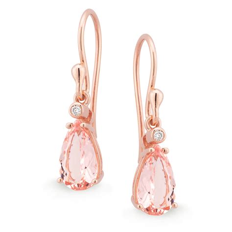 Morganite And Diamond Drop Earrings York Jewellers Au