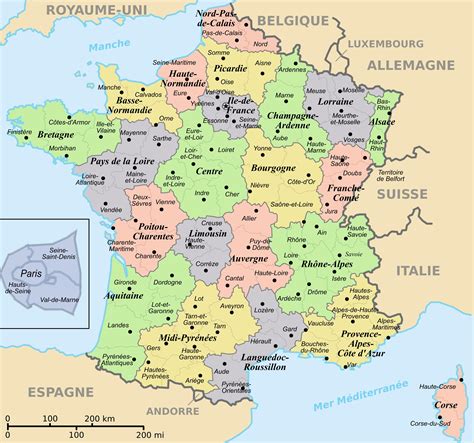 Mapa De Francia Pol Tico F Sico Para Imprimir Colorear Gambaran