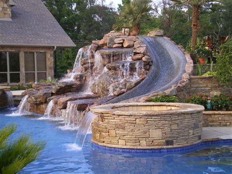 Neat Waterfall Slide Idea Dream Backyard Dream Pools Backyard
