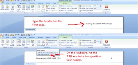 How To Add Running Head In Word 2010 Gerabm