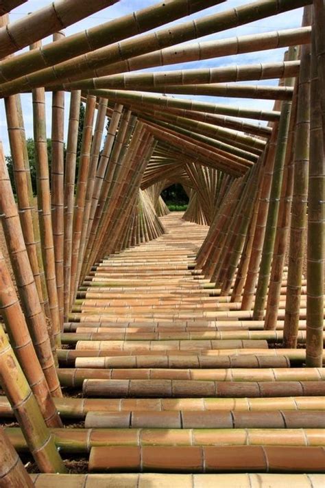 Beauty Of The Bamboo Bridge Architecture En Bambou Construction En