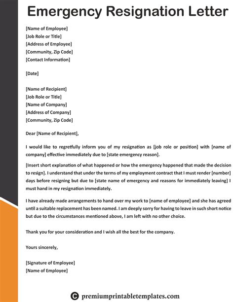 Immediate Resignation Letter For Personal Reasons Sample Resignation