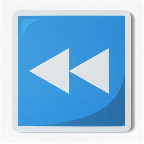 Download Premium Psd Of Blue Rewind Button Music Icon 402353 Music