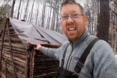Dad Spends Year Camping Building Log Cabin ‘survival Shelter With