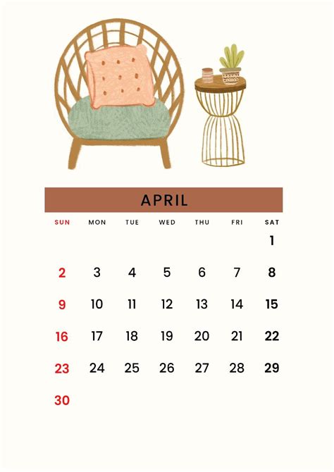 Calendar April 2023 Aesthetic Boho Style Artofit