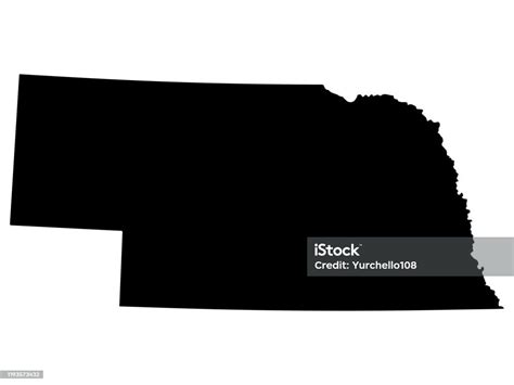Vetores De Silhueta Do Mapa Do Estado Americano De Nebraska Vector E