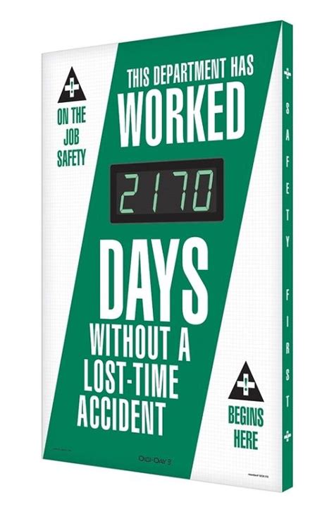 digital department safety scoreboard for lost time accidents