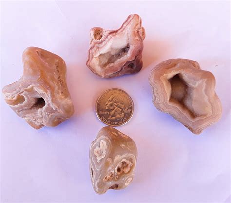 Raw Mississippi Agates Four Unique Semi Precious Stones Free Us Shipping