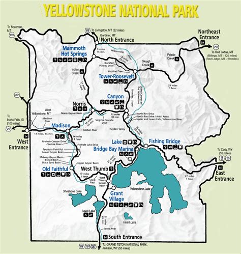Gegenstand Radius Genau Yellowstone National Park Route Map Einwanderung Zahnschmerzen D Nn